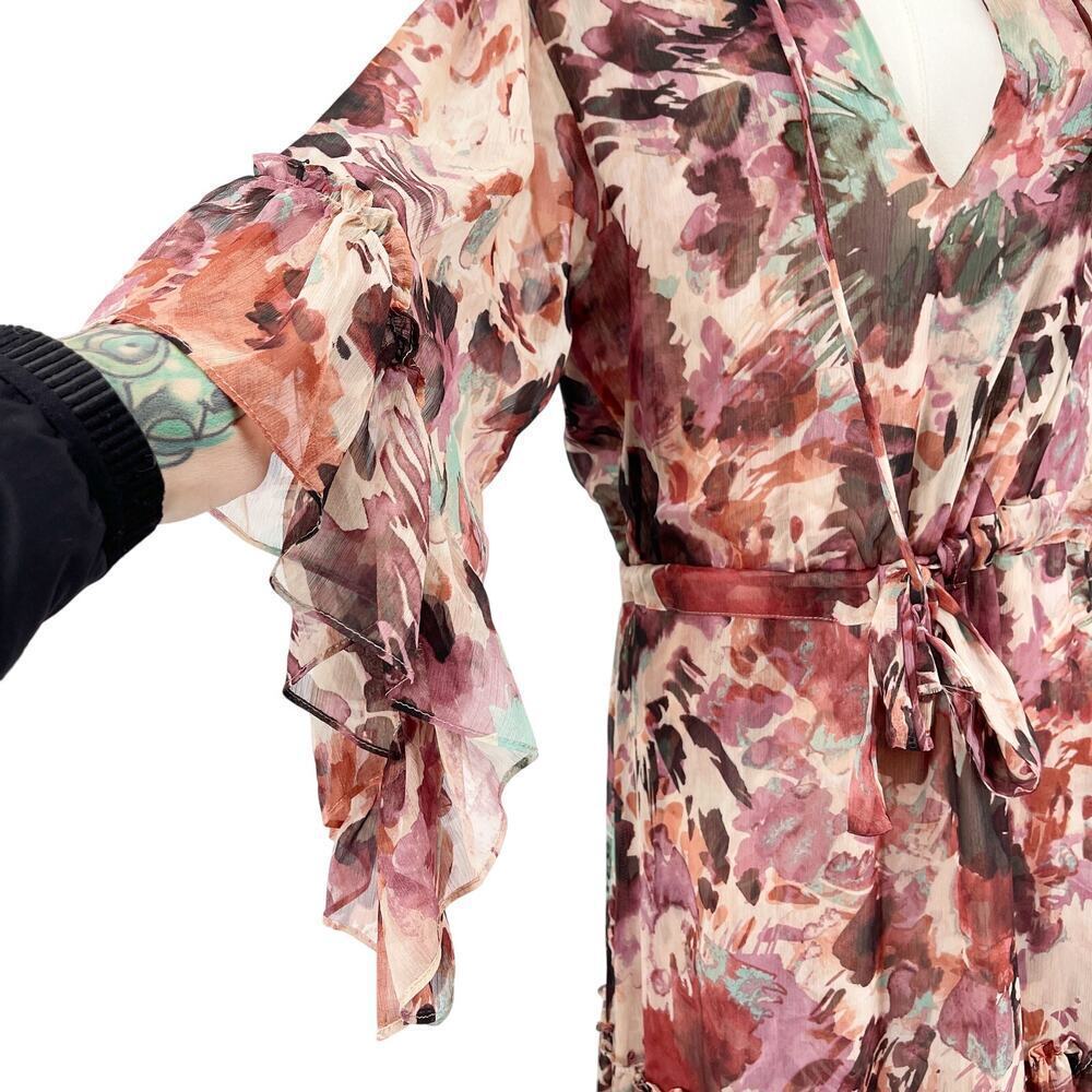 Misa Los Angeles Marcele Ruffled V-Neck Maxi Dress in Floral Dream Size XS - Picture 6 of 14